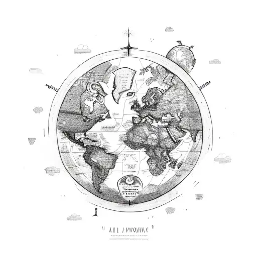 A Laughing Face With A World Map As The Background