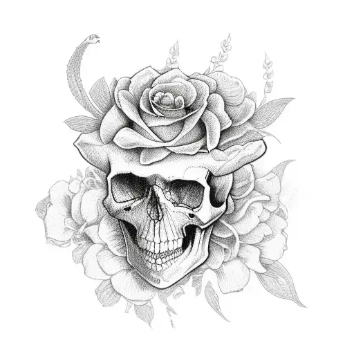 Floral Wrap With Skulls