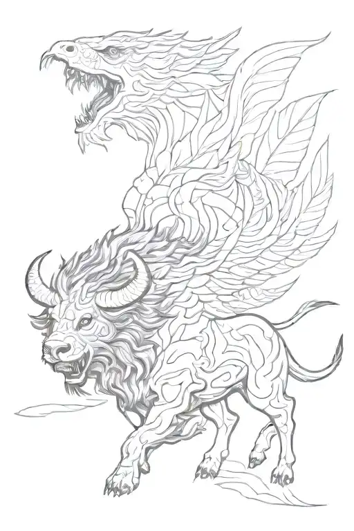 Bison Running Quetzal Bird Jaguar Emerging Dragon