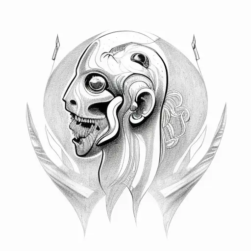 Design A Tatoo Of Half Human Half Horsewith Medusas Head Shooting Bow And Arrow