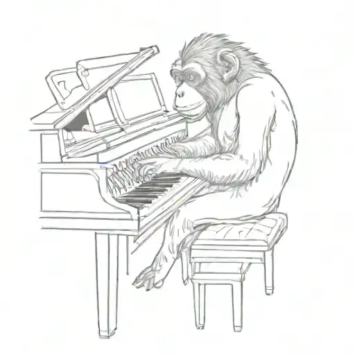 Monkey Playing Piano