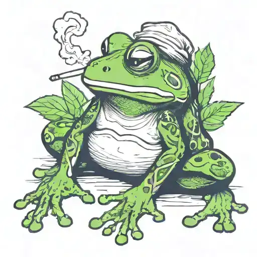 Frog Smoking Weed Joint