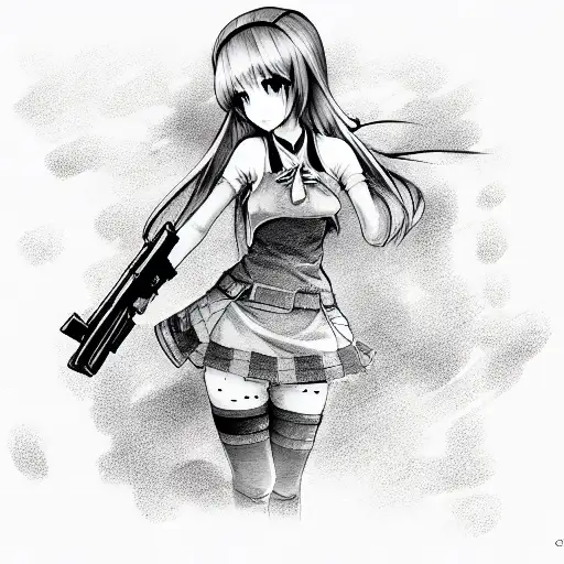 Anime Girl With Gun