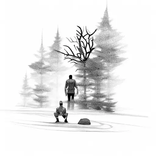 A Peaceful Man Alone In The Forest