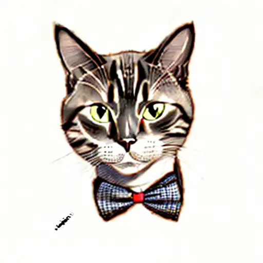 A Cat Wearing A Bow Tie