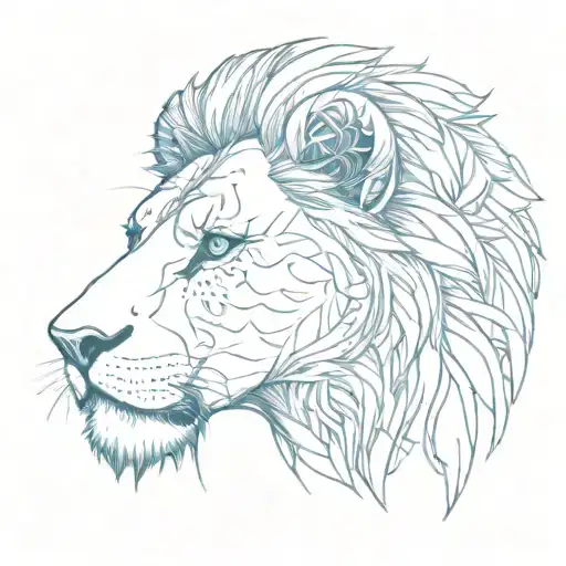 A Lion With Blue Eyes