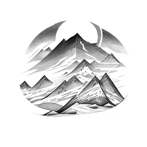 Mountain Tattoo For Hand With A Car