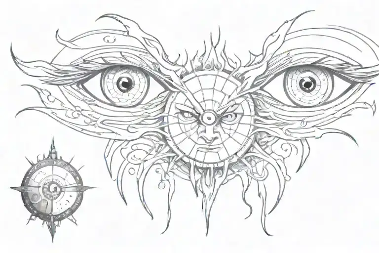 Angry Eyes With Planets And Space As The Pupils And The Edges Of The Eyelashes Are Flames