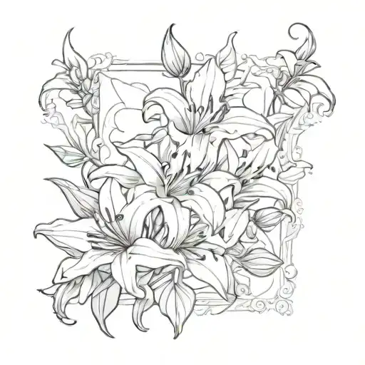 Lily Flowers With Tarot Card Featuring