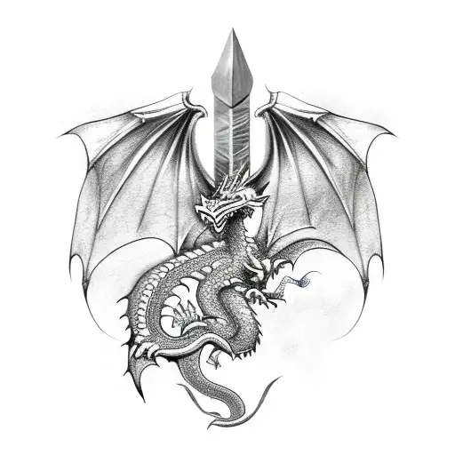 A Dagger With Dragon Around It