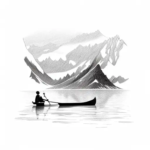Canoe And Mountain