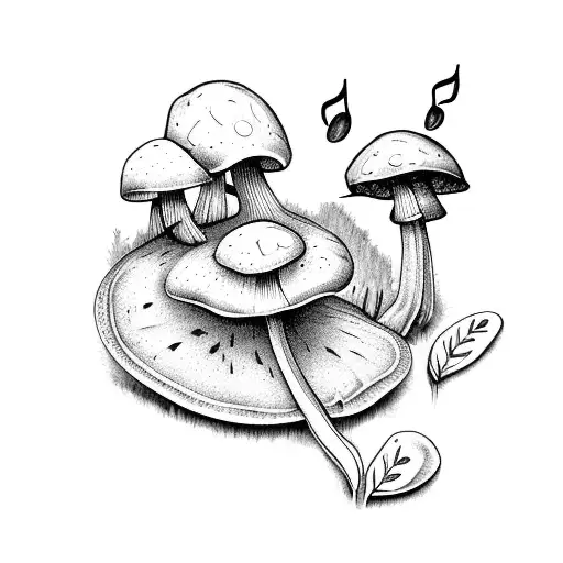 Mushroom And Flower With Music And Brick House