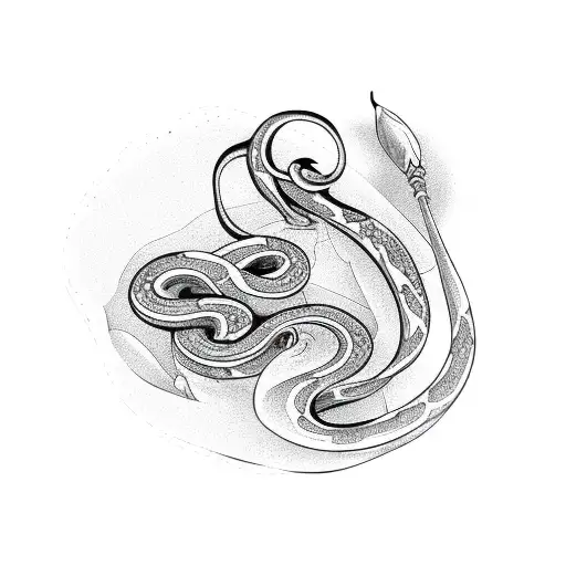 Tangled Snake With Flower