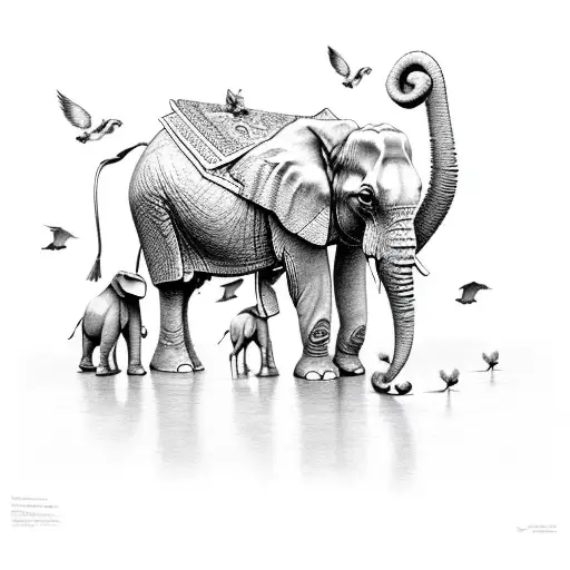 April And Elephant With Doves