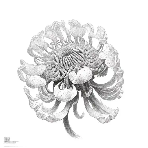 Chrysanthemum And Sweet Pea Flowers Growing Out Of Rib Cage