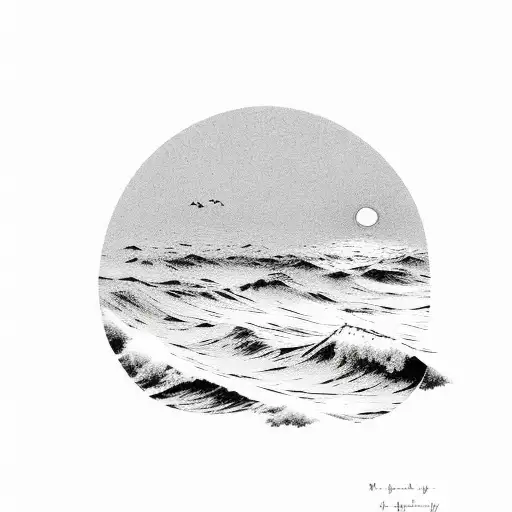 Waves At The Beach Meeting The Sun At The Skyline