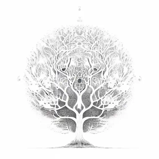 Tree Of Life In Water Color Style