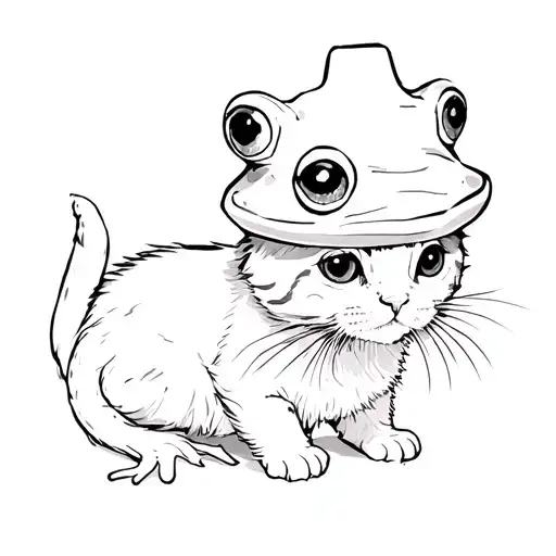 A Kitten Wearing A Frog Hat