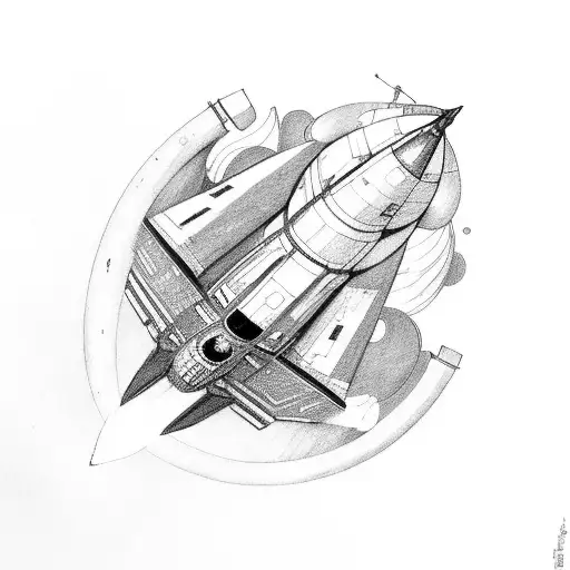 A Realistic Depiction Of A Wooden Spaceship Floating In Space