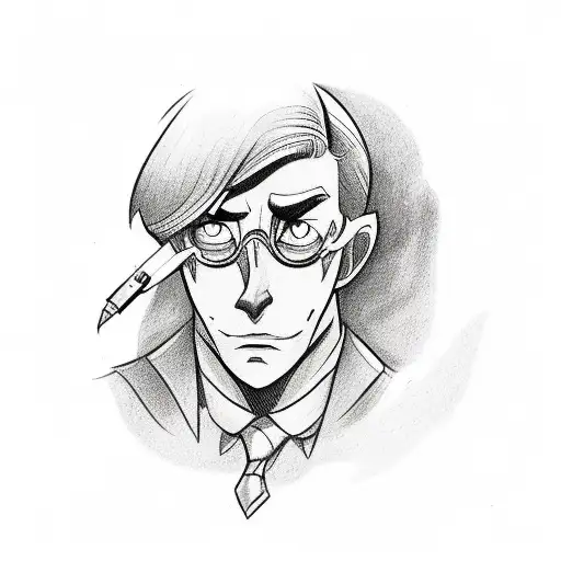 A Tattoo Of A Psychologist Character From A Cartoon