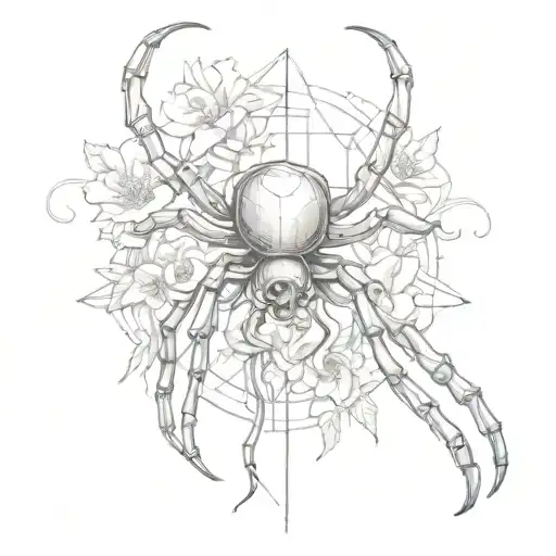 An Insulator Tool Intertwined With Spider Legs And Flowers