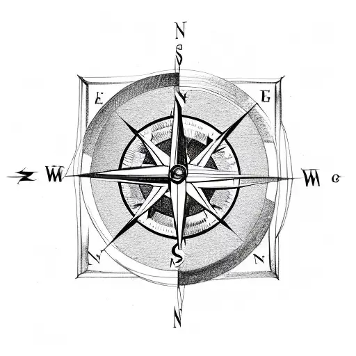 A Compass With A Trail Winding Through A Mountain Range