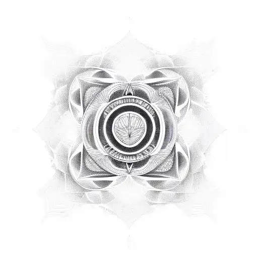 Abstract With Geometric Pattern Of 7 Chakras That Represents Peace