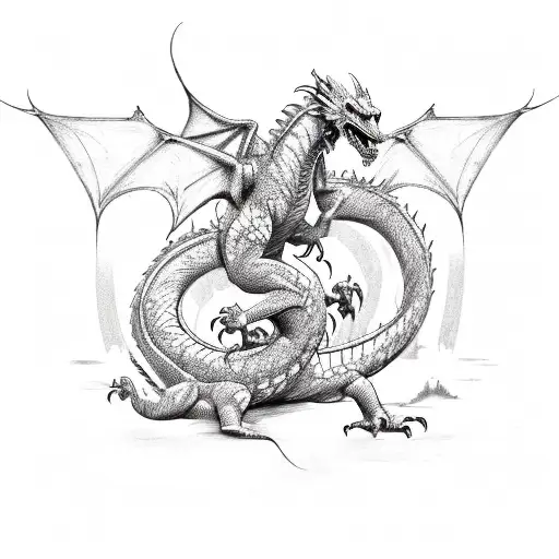 A Sketch-style Depiction Of A Software Code Transforming Into A Dragon