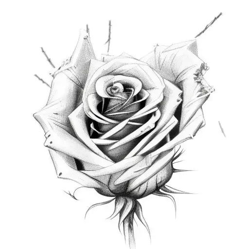 Rose Wrapped In Barbed Wire