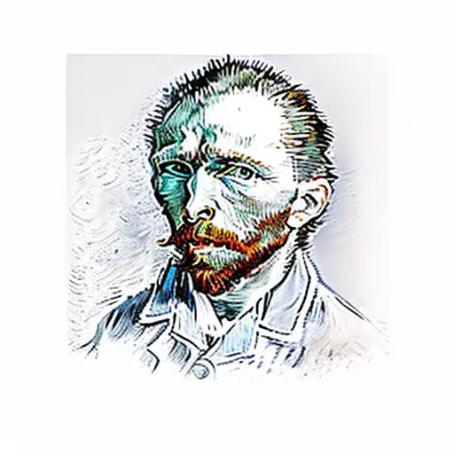 A Portrait Of Van Gogh With His Iconic Swirling Brushstrokes