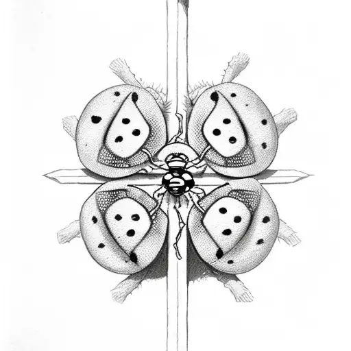 Ladybugs On A Religious Cross