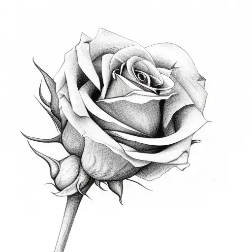 Dying Rose With Stem