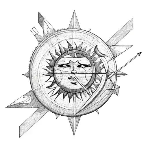 Sun And Moon With Arrows