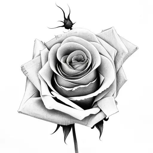 Dying Rose With Stem From Distance