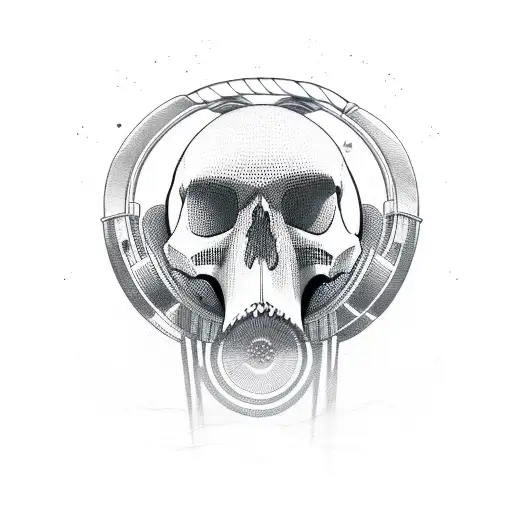 A Microphone With Soundwaves Forming A Skull