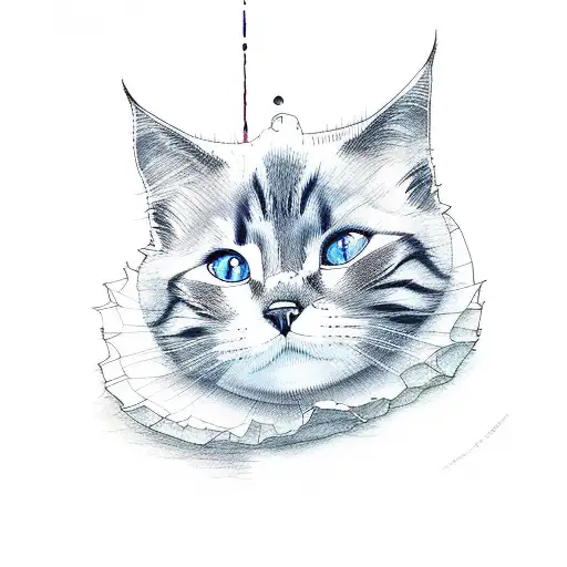 Five Cats In Water Color Style