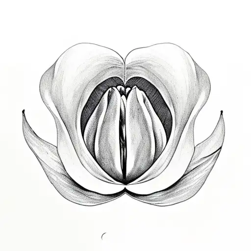Tulip Inside A Half Moon