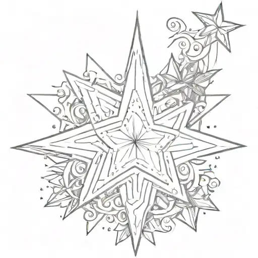 Star Attached To The Skin From All Corners Graphical