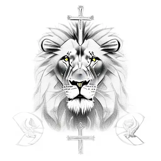 Lion And Cross And Bible Verse