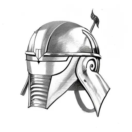 Spartan Helmet With Spear