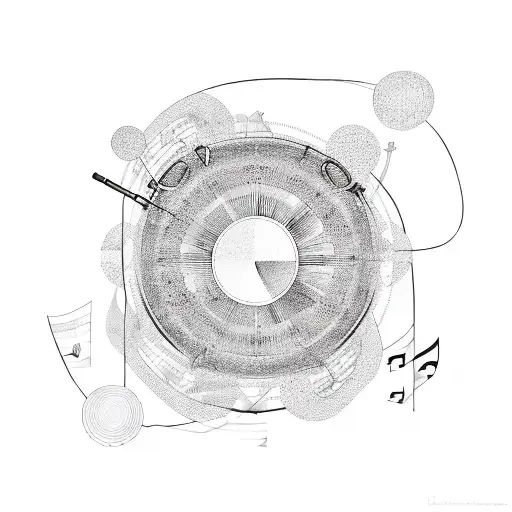 Music And Beach In Symmetrica Lines And Shapes