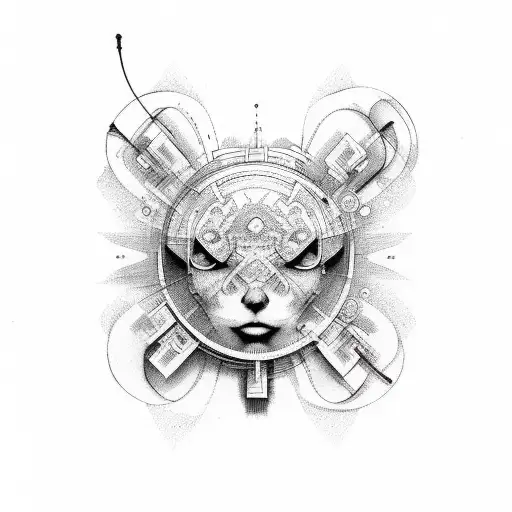 A Line That Goes Through A Symmetrical Shape And Music