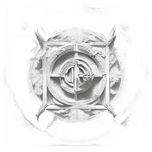 An Ancient Theological Symbol Intertwined With A River Flowing Through Historical Landmarks