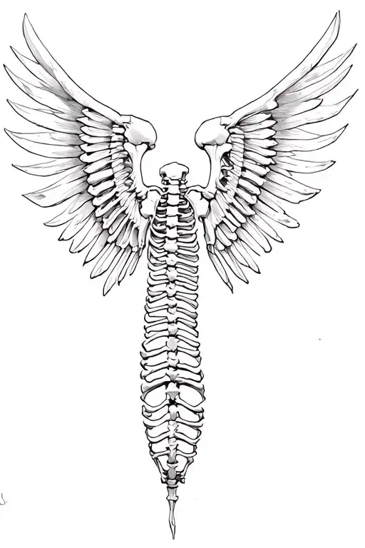 Spinal Cord Bones With Fractured Wing Bones