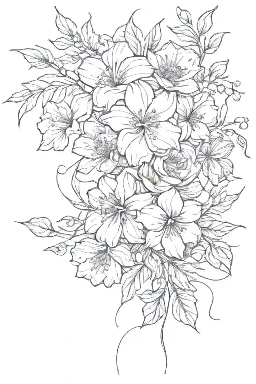 Flowy Line With Flowers