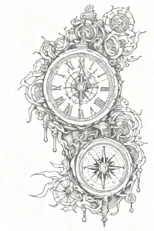 Melting Clock And A Broken Compass