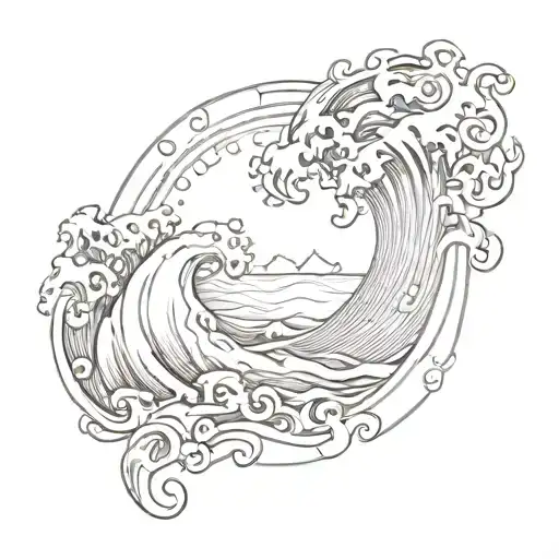 Sea Waves Sun Rising