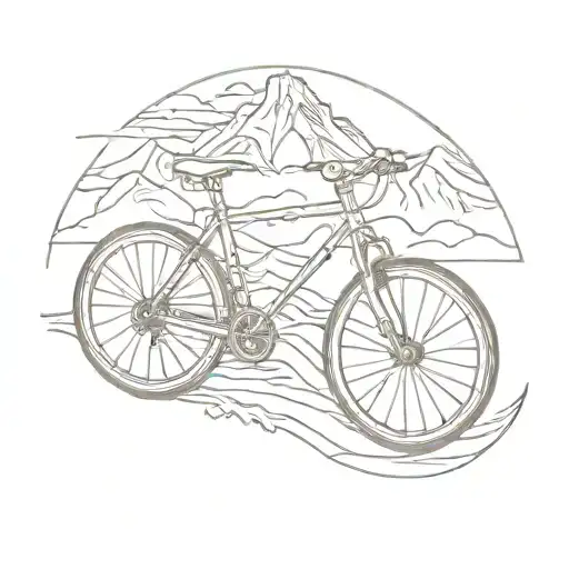 Profile Of A Bicycle With Mountains In Background