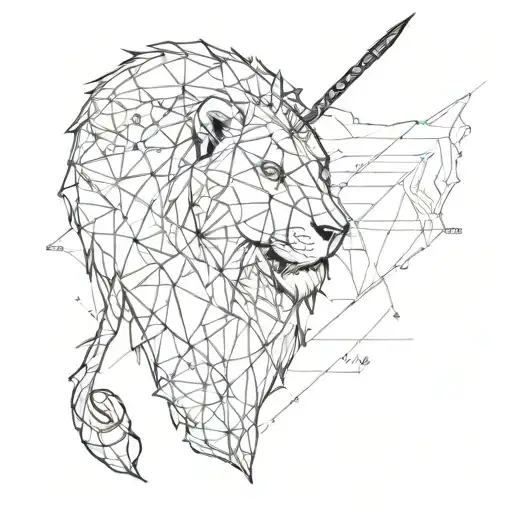 Kenyan Map Lion Masai Spear Futuristic