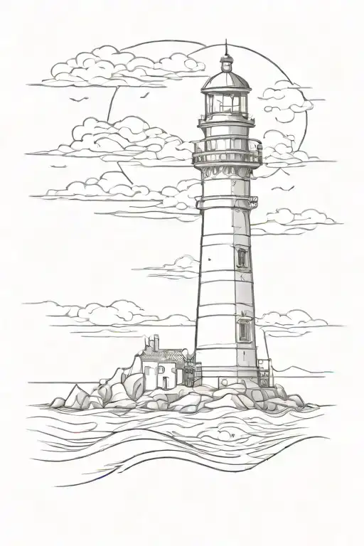 Lighthouse In The Sea